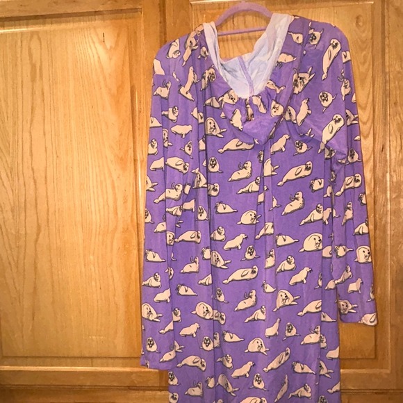 MeUndies Women's Seal Print Hooded Pajama Jumpsuit One Piece Sleepwear - Picture 11 of 11